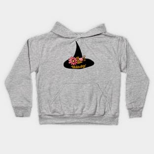 Witchy Fancy Witch Hat Kids Hoodie